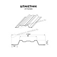 Штакетник металлический МП TRAPEZE-O 16,5х118 (ПЭ-01-1018-0.45)