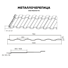 Металлочерепица МП Монтекристо-XL (VikingMP E-20-6005-0.5)