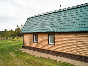 Жилой дом с зеленой крышей