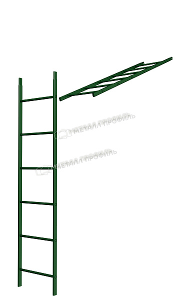 Лестница кровельная стеновая дл. 1860 мм без кронштейнов (6005) ― заказать в интернет-магазине Компании Металл Профиль по приемлемой цене.