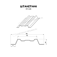 Штакетник металлический МЕТАЛЛ ПРОФИЛЬ LАNE-T 16,5х99 (PureTech_Mat-20-7024-0.5)