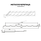 Металлочерепица МЕТАЛЛ ПРОФИЛЬ Ламонтерра-X (PureTech_Mat-20-7024-0.5)